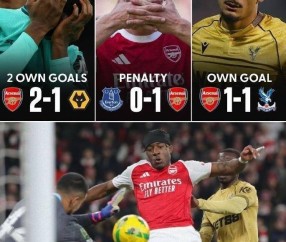 乌龙依赖症！阿森纳54脚射门0运动战进球，争冠之路已经敲响警钟