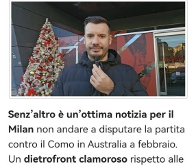 意甲知名评论员：菲尔克鲁格只是米兰的权宜之计，因为冬窗期预算有限，没钱投入