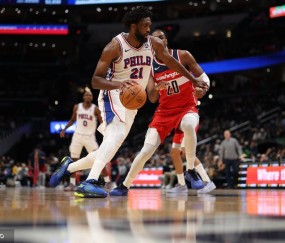 马克西39+10恩比德25分 76人加时险胜奇才取4连胜