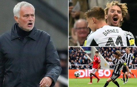 纽卡3-0本菲卡，穆里尼奥入主两连败，言语暗讽纽卡球迷