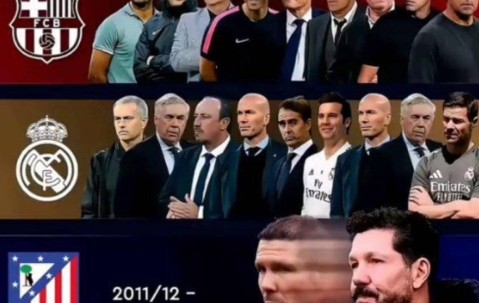 一图看尽西甲14年沧桑！皇马巴萨共换了18次教头马竞独爱1位霸总