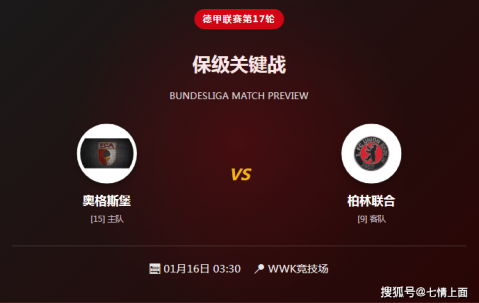 昨单挑阿贾克斯输球成功，德甲前瞻：奥格斯堡主场难显优势，柏林联合客场抢分志在必得！