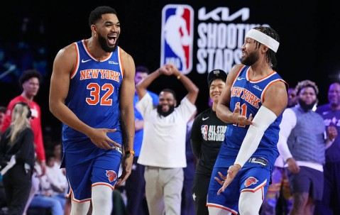 投篮之星赛-尼克斯队高分夺冠 布伦森唐斯狂秀手感