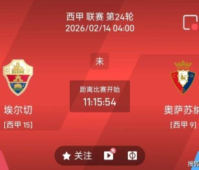 今日足球推荐:2/13 4点西甲 埃尔切VS奥萨苏纳