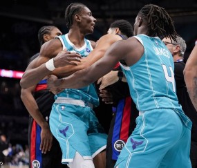 黄蜂活塞斗殴禁赛处罚出炉：斯图尔特7场 杜伦2场