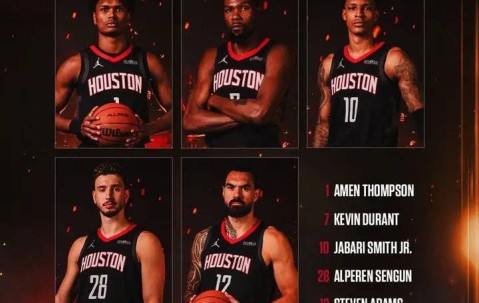 杜兰特领衔死亡五大！火箭揭幕战首发平均身高2米09